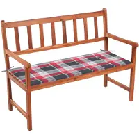 The Living Store Panca da giardino con cuscino 120 cm in legno massiccio di acacia