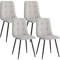 StarTech.com Sedie da pranzo - Set da 4 - Imbottite - Tessuto in velluto a coste - Gambe in metallo - Senza braccioli - Grigio scuro