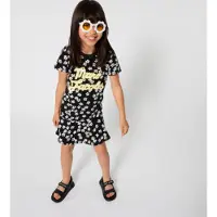 Marc Jacobs per ragazza. W60861 vestito a t-shirt nero (8Y= 126cm), Casual, Cotone, Manica corta, moda per bambini