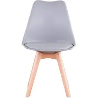 StarTech.com Sedia scandinava - Sedia da pranzo/cucina - Rivestita in ecopelle di poliuretano, seduta imbottita, gambe in legno, senza braccioli, dimensioni 82x55x48 cm - Grigio scuro