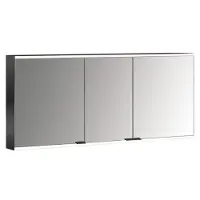 Emco prime 2 Armoire de toilette avec éclairage, 1400 mm, 3 portes, avec parois latérales réfléchissantes, modèle apparent, 949713549, 949713549