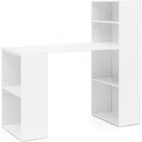 Wohnling Scrivania WL5.692 con ripiano 120 x 120 x 53 cm bianco opaco