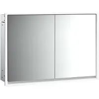 Emco loft Armoire de toilette avec éclairage, 1000mm, 2 portes, modèle à encastrer, aluminium/blanc, 979806113, 979806113