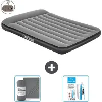 Bestway Materasso gonfiabile - Letto alla francese - 137 x 191 x 30 cm - Grigio - Accessori inclusi