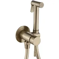 Webo+ WEBO Bidet Handdouche Complete RVS Mat Goud Geborsteld Warm Kalt Raccordo per bidet monocomando