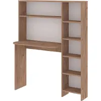 En.casa Scrivania con scaffale "Onega" 143 x 114 x 40 cm con 6 ripiani aperti, color legno