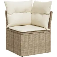 vidaXL Set di divani da giardino 6 pezzi con cuscini Beige poly rattan
