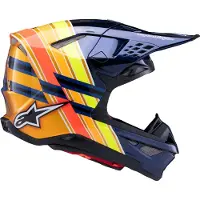 Alpinestars Casco Supertech M10 TLD Edition 25 ECE 22.06 Drk Blue Org Ylw Fluo Red Glsy