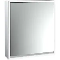 Emco loft Armoire de toilette avec éclairage, 600 mm, modèle apparent, aluminium/blanc, 979806100, 979806100
