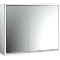 Emco loft Armoire de toilette avec éclairage, 800mm, 2 portes, modèle apparent, aluminium/miroir, 979805108, 979805108
