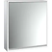 Emco loft Armoire de toilette avec éclairage, 600 mm, modèle apparent, aluminium/blanc, 979806102, 979806102