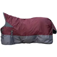 HKM tappeto a collo alto Yukon 600D 200g imbottitura in ovatta - rosso scuro/grigio, 155