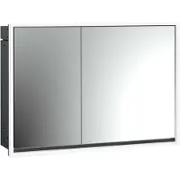 Emco loft Armoire de toilette avec éclairage, 1000mm, 2 portes, modèle apparent, noir/miroir, 979813314, 979813314