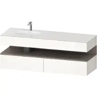 Duravit Collection One lavabo à encastrer avec meuble sous-vasque en console, 1600x550x600mm, niche basalte mat, vasque à gauche, QA4795043220010, QA4795043220010