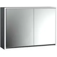 Emco loft Armoire de toilette avec éclairage, 1000mm, 2 portes, modèle apparent, noir/miroir, 979813316, 979813316