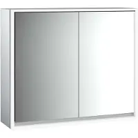 Emco loft Armoire de toilette avec éclairage, 800mm, 2 portes, modèle apparent, aluminium/miroir, 979805106, 979805106