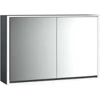 Emco loft Armoire de toilette avec éclairage, 1200 mm, 2 portes, modèle apparent, 979813318, 979813318