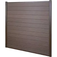 Mendler Schermo privacy in WPC Sarthe, recinzione frangivento, montanti in alluminio ~ elemento base, 1,90 m marrone