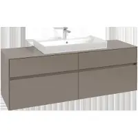 Villeroy & Boch Collaro Meuble sous-lavabo, montage mural, 4 tiroirs, lavabo au centre, avec éclairage, 1600x548x500mm, C028B0AH, C028B0AH