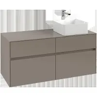 Villeroy & Boch Collaro Meuble sous-lavabo, 4 tiroirs, lavabo à droite, montage mural, avec éclairage, 1200x548x500mm, C04300VR, C04300VR