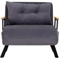 CALICOSY - Poltrona convertibile in tessuto con gambe in metallo L67 cm - SANDO