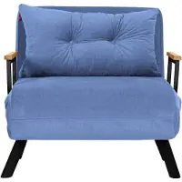 CALICOSY - Poltrona convertibile in tessuto con gambe in metallo L67 cm - SANDO