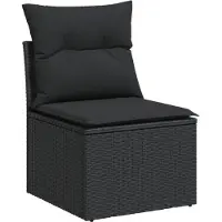 vidaXL Set di divani da giardino da 9 pezzi con cuscini in polirattan nero