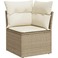 vidaXL Set di divani da giardino 12 pezzi con cuscini Beige poly rattan