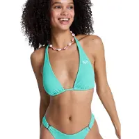 Roxy Women's Sunshine Tiki Tri Elongat Parte superiore bikini Donna (L, turchese)
