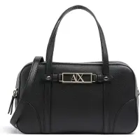 Armani Exchange per donna. XW002610AF15632UC010 Borsa a mano testurizzata con doppio manico e tracolla rimovibile nera (OSFA), Nero, Cas