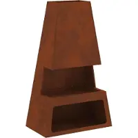 vidaXL Caminetto da esterno, aspetto arrugginito, 60 x 35 x 100 cm, acciaio resistente agli agenti atmosferici