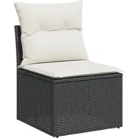 vidaXL Set di divani da giardino da 11 pezzi con cuscini in polirattan nero