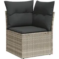 vidaXL set di divani da giardino 7 pezzi con cuscini in rattan grigio chiaro