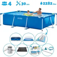 Intex Piscina fuori terra rettangolare - 260x160x65 cm - 7 pezzi - SCB97