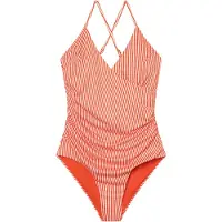 DEDICATED Women's Wrap Swimsuit Klinte Costume intero Donna (L, fuchsia/rosso)