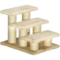 Youjia Scala per gatti anziani affetti da artrite, gradini alti 11 cm, scala per cani e gatti, rivestita in peluche, colore crema