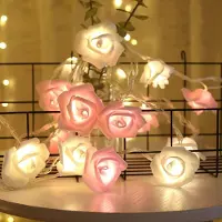 Lapamax Ghirlanda luminosa a LED rosa 3M a batteria - Decorazione di San Valentino - Ghirlanda luminosa rosa con 20 fiori - Decorazione romantica per la camera - Festa