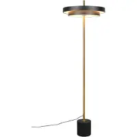 TRIO Lighting Lampada LED da pavimento Keaton, nero/oro, altezza 138 cm, CCT