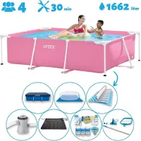 Intex Piscina fuori terra rettangolare - 220x150x60 cm - 7 pezzi - SCB97