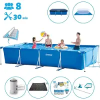 Intex Piscina fuori terra rettangolare - 450x220x84 cm - 7 pezzi - Modello SCB97