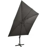 Syfax Ombrellone a Sbalzo con Palo e Luci a LED Antracite 300 cm