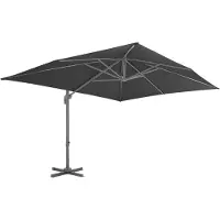 Syfax Ombrellone da giardino a sbalzo con palo 400x300 cm antracite