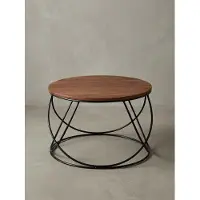 KADIMA DESIGN Tavolino industriale in legno massello di sheesham lavorato a mano, tendenza salotto. 60x60x40 cm |
