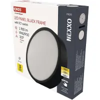 Emos Pannello LED nero con cornice sottile rotondo 225 mm 21W CCT Premium ZM5343
