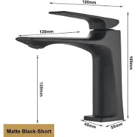 StarTech.com Rubinetteria per bagno - Miscelatore per lavabo - Monoforo - Monocomando - Montaggio a vista - Cartuccia in Vetroceramica - Corpo in ottone - Versione corta - Nero