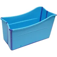 StarTech.com Vasca da bagno pieghevole portatile - Vasca da bagno per adulti e bambini - 100 cm - Tubo di scarico da 1 metro con morsetti - Autoportante, realizzata in PP + TPE - Colore blu