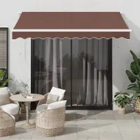 Prolenta Maison Exclusive - Tenda da sole manuale, 3 x 2,5 metri, colore marrone, 100% poliestere