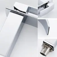 Merkloos Rubinetto a cascata per bagno miscelatore per lavabo in acciaio inox cromato per bagno miscelatore per lavabo freddo e caldo miscelatore monocomando rubinetti per lavabo
