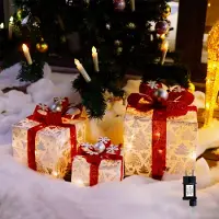 CCLIFE LED confezione regalo di 3 spine di rete Natale illuminato fata decorazione di Natale, Colore: Bianco con albero di Natale