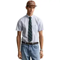 Gant per uomo. 3000101 Camicia a maniche corte vestibilità regolare in popeline blu (4XL), Casual, Cotone, Manica corta